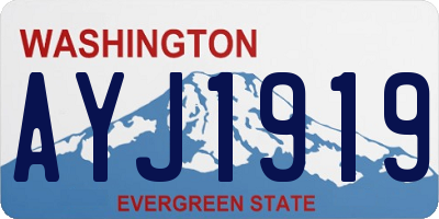 WA license plate AYJ1919
