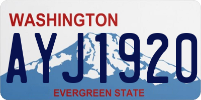 WA license plate AYJ1920
