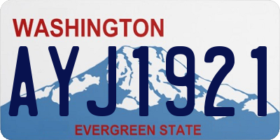 WA license plate AYJ1921