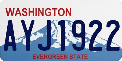 WA license plate AYJ1922