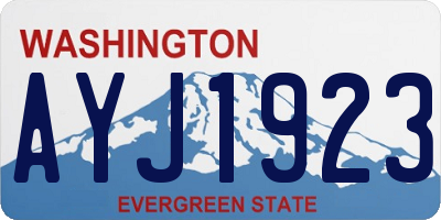 WA license plate AYJ1923