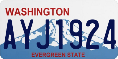 WA license plate AYJ1924