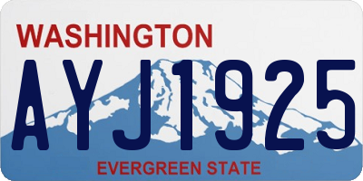 WA license plate AYJ1925