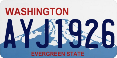 WA license plate AYJ1926