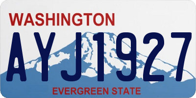 WA license plate AYJ1927
