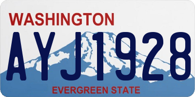 WA license plate AYJ1928