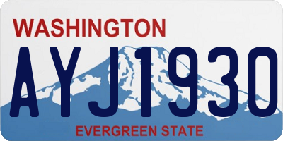 WA license plate AYJ1930
