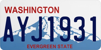 WA license plate AYJ1931