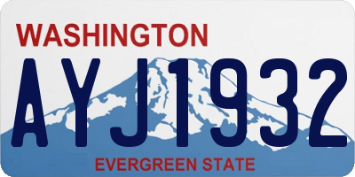 WA license plate AYJ1932