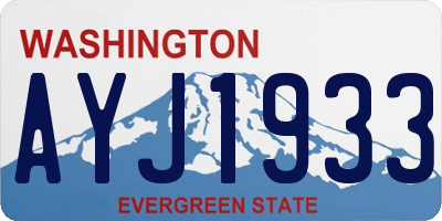 WA license plate AYJ1933
