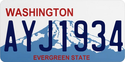 WA license plate AYJ1934
