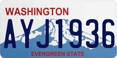 WA license plate AYJ1936