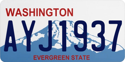 WA license plate AYJ1937