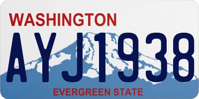 WA license plate AYJ1938
