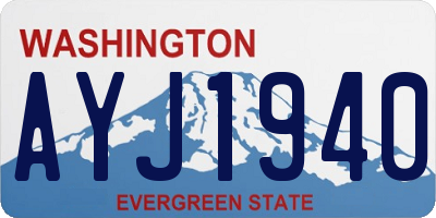 WA license plate AYJ1940