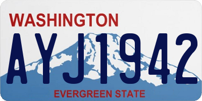 WA license plate AYJ1942