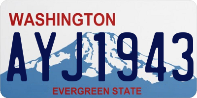 WA license plate AYJ1943