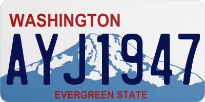WA license plate AYJ1947