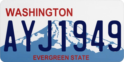 WA license plate AYJ1949
