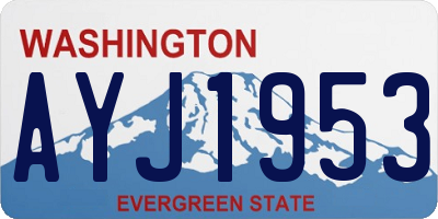 WA license plate AYJ1953
