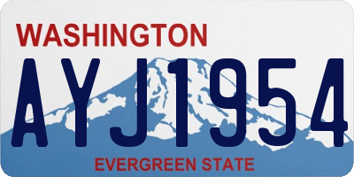 WA license plate AYJ1954
