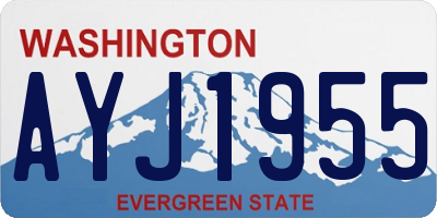 WA license plate AYJ1955