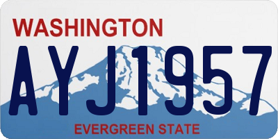 WA license plate AYJ1957