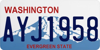 WA license plate AYJ1958