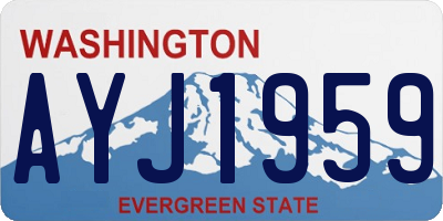WA license plate AYJ1959