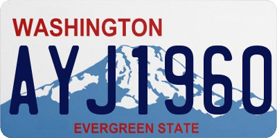 WA license plate AYJ1960