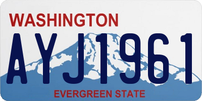 WA license plate AYJ1961
