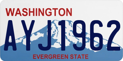 WA license plate AYJ1962