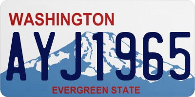 WA license plate AYJ1965