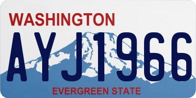 WA license plate AYJ1966