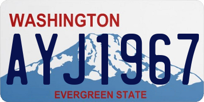 WA license plate AYJ1967