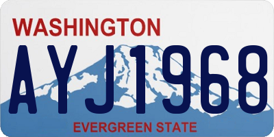 WA license plate AYJ1968