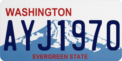 WA license plate AYJ1970