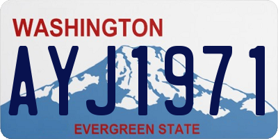WA license plate AYJ1971