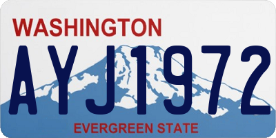 WA license plate AYJ1972