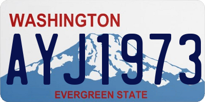 WA license plate AYJ1973