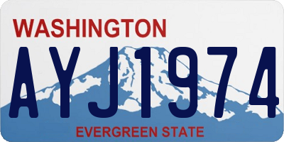 WA license plate AYJ1974