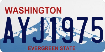 WA license plate AYJ1975