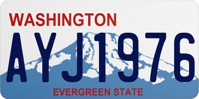 WA license plate AYJ1976