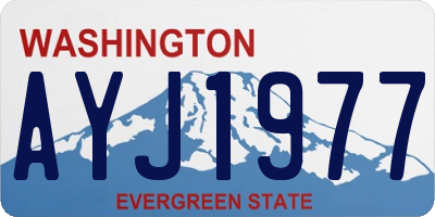 WA license plate AYJ1977