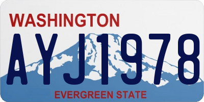 WA license plate AYJ1978