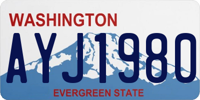 WA license plate AYJ1980