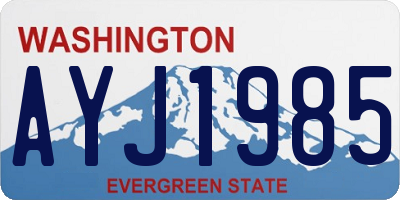 WA license plate AYJ1985