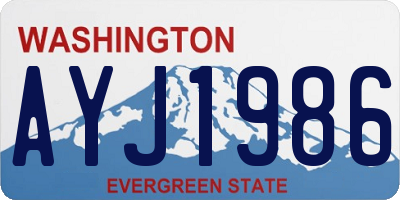 WA license plate AYJ1986