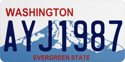 WA license plate AYJ1987