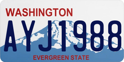 WA license plate AYJ1988